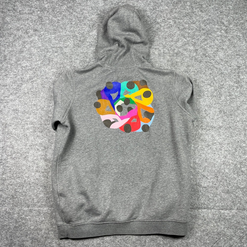 Nike Hoodie Mens Medium Grey Be True Pullover Fleece Sweatshirt 935585-091